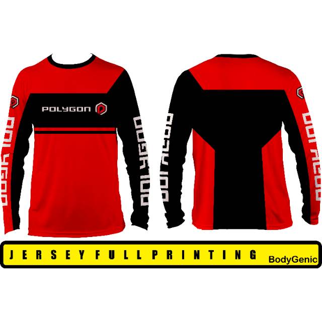 Jersey sepeda polygon merah
