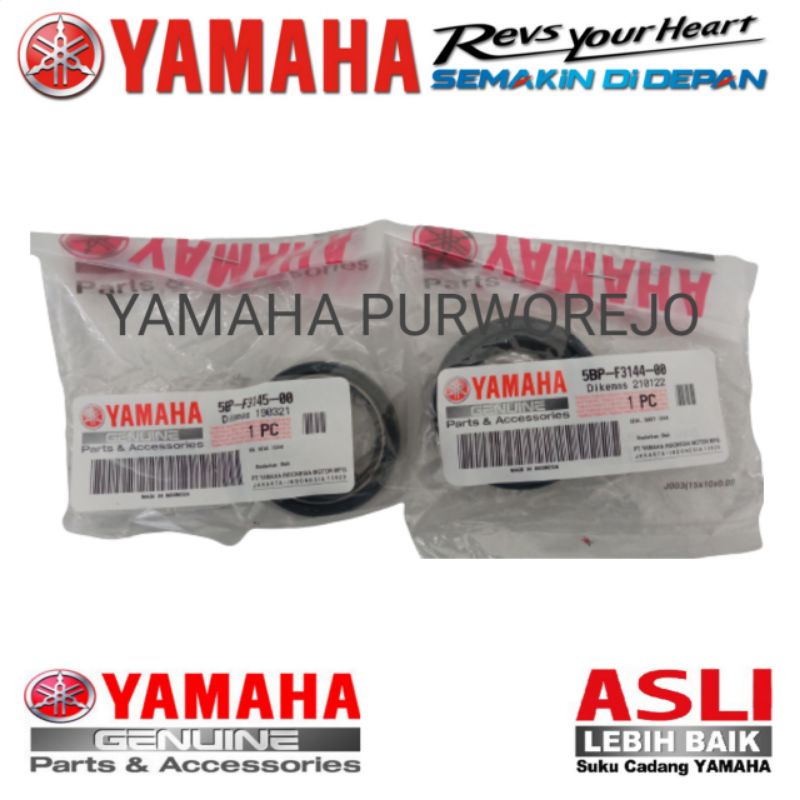 SEAL SHOK DEPAN SET VIXION, SCORPIO ORIGINAL YAMAHA / 5BP-F3144-00 & 5BP-F3145-00