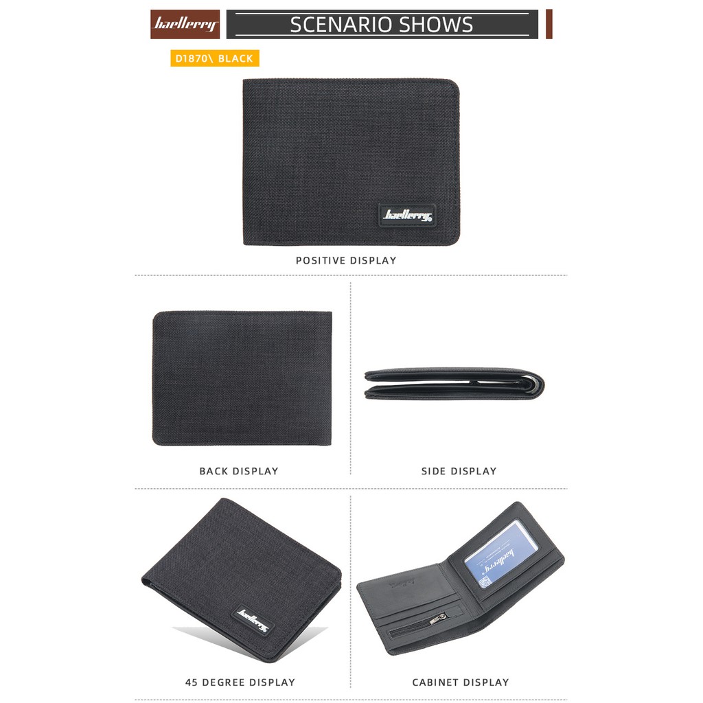 BAELLERRY D1870 Dompet Pria Bahan Kulit PU Leather Premium WATCHKITE WKOS