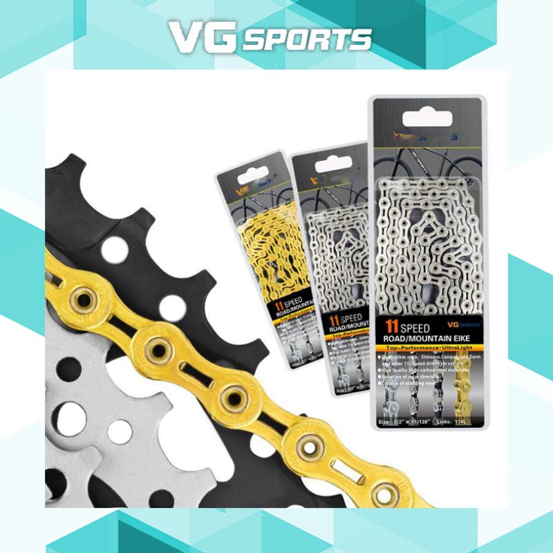 Rantai 11 Speed Hollow VGSport VG Sport Silver Chain Sepeda Lipat MTB Roadbike 11s 11 Speed Not YBN