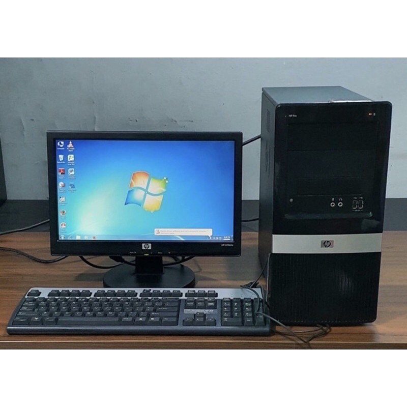 PAKET HP CPU CORE 2 DUO LCD 16inch KOMPLIT KEYBOARD DAN MOUSE LIKE NEW