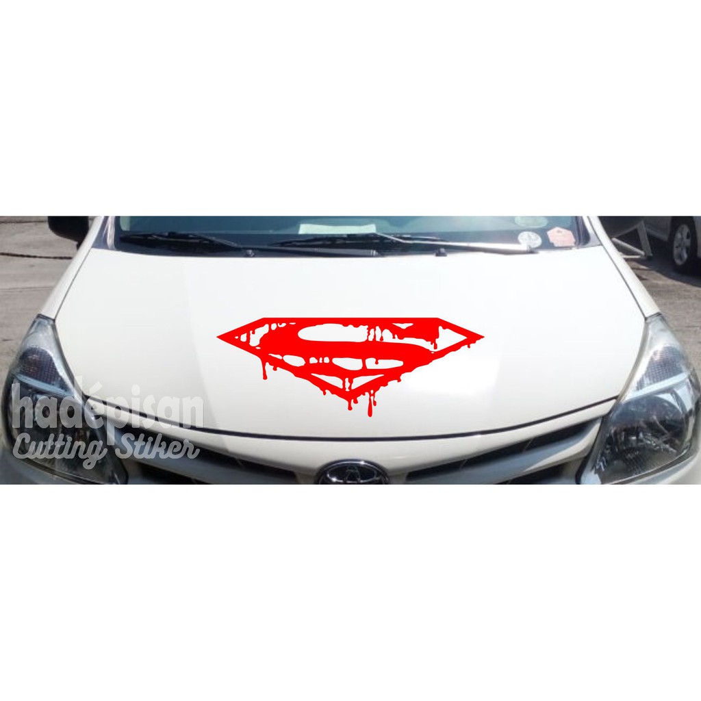 Stiker Mobil Cutting Sticker Kap Hood Mobil Logo Superman Blood Shopee Indonesia
