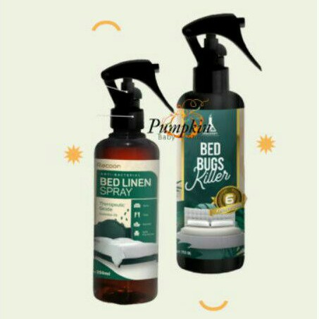 Racoon Bed Bugs Killer Spray &amp; Bed Linen Spray Anti Bacterial Obat Pembasni Kutu Tungau &amp; Virus