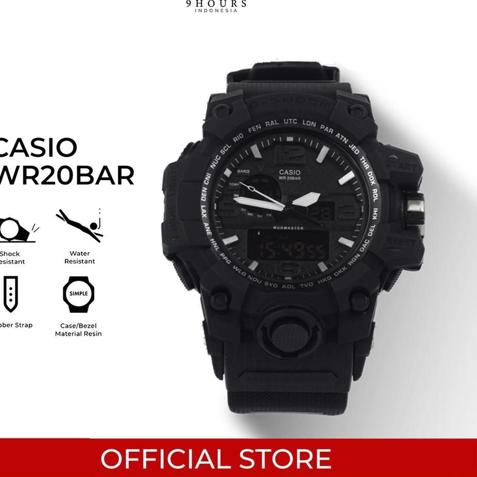 Serbuuuu.. Jam Tangan Pria Casio G Shock WR20BAR Water &amp; Shock Resistant Digital Hitam By 9 Hours Indonesia [100% ORI+GARANSI 2 TAHUN]