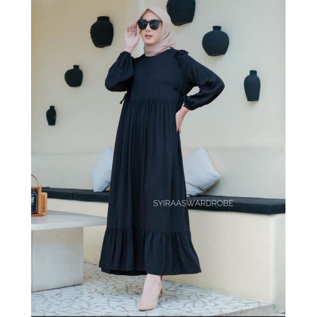 midi dress rayon twill lidya