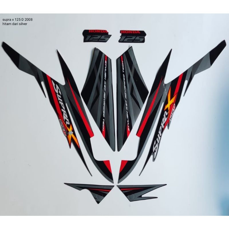 STRIPING SUPRA X 125 D 2008 HITAM SILVER