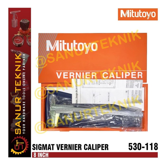 MITUTOYO 530-118 Vernier Caliper Sketmat 0-200mm/0-8" 0.02mm