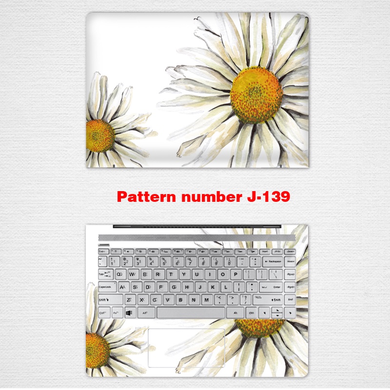 2pcs Stiker Pelindung Laptop Universal Motif Bunga daisy Bahan VINYL Untuk Asus VivoBook Zenbook OLED K505B X505 LGBT 12 13 14 15.6 Inch