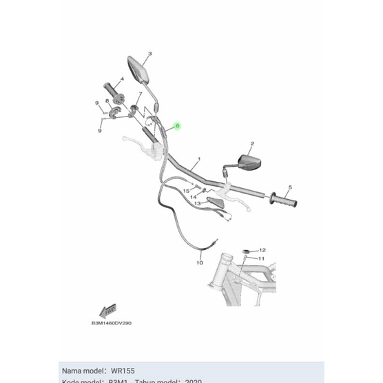 TALI KABEL GAS WR155 WR 155 ASLI ORI YAMAHA B3M F6302 00