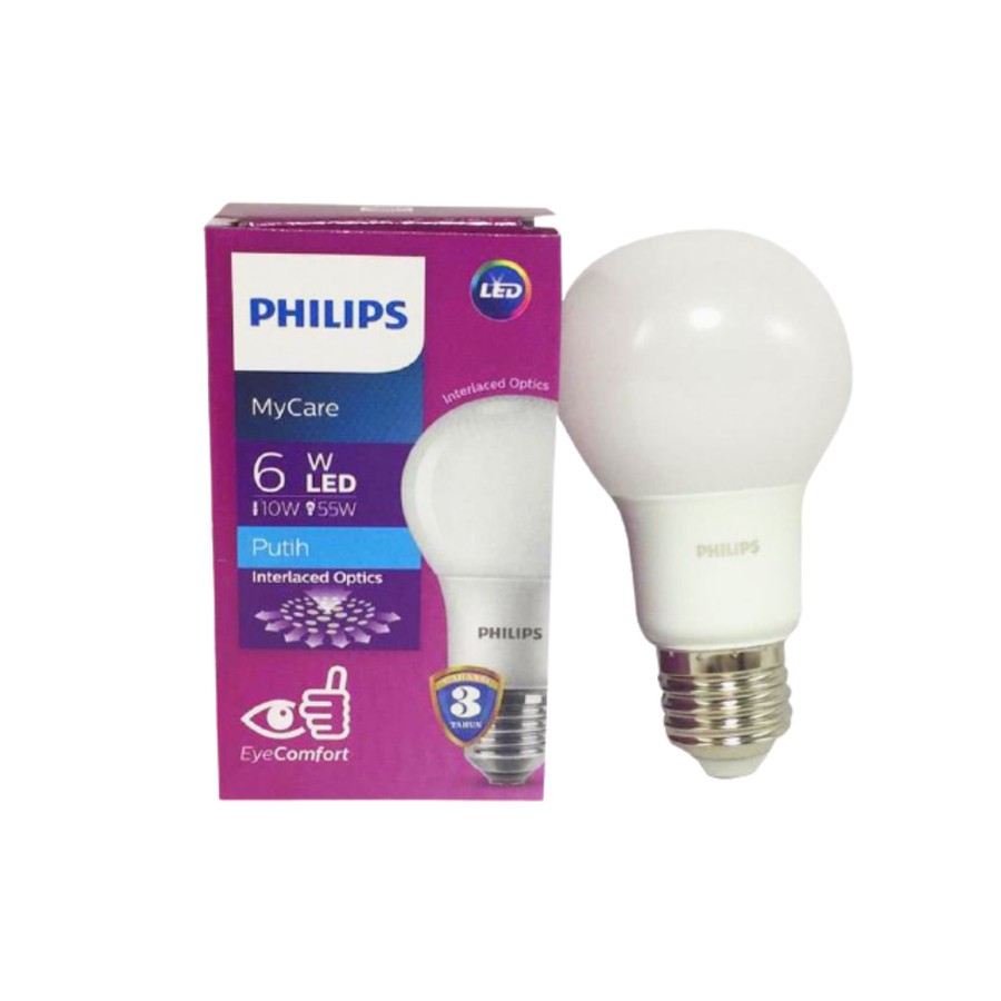 LAMPU PHILIPS LED BULB 6 WATT LAMPU HEMAT ENERGI 6 WATT