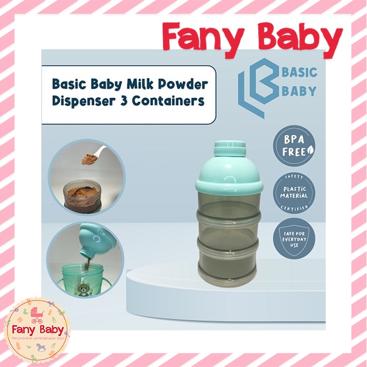 BASIC BABY MILK POWDER DISPENSER 3 CONTAINERS