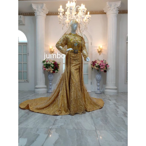 JUMBO SLIM DRES JUMBO/GAUN PENGANTIN  JUMBO SLIM  BEREREKOR XXL//GAUN UKURAN BESAR//GAUN WEDDING