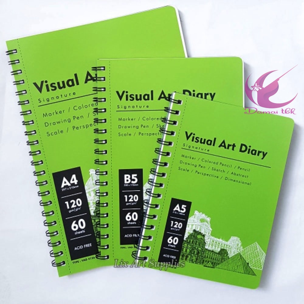 

V-Tec Visual Art Diary Spiral Sketchbook A4 - 60 lembar / 120 gsm VAD 4126SP