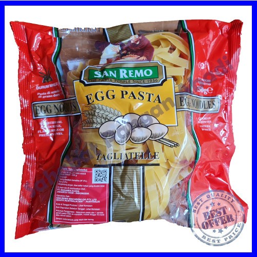 

Pasta gandum tagliatelle egg noodle kering San Remo 250 Gr