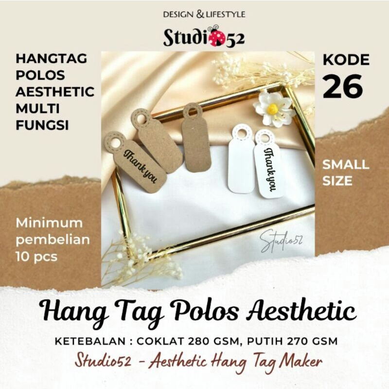 

Hang Tag Polos Aesthetic HandStamped Premium Tebal kode 26