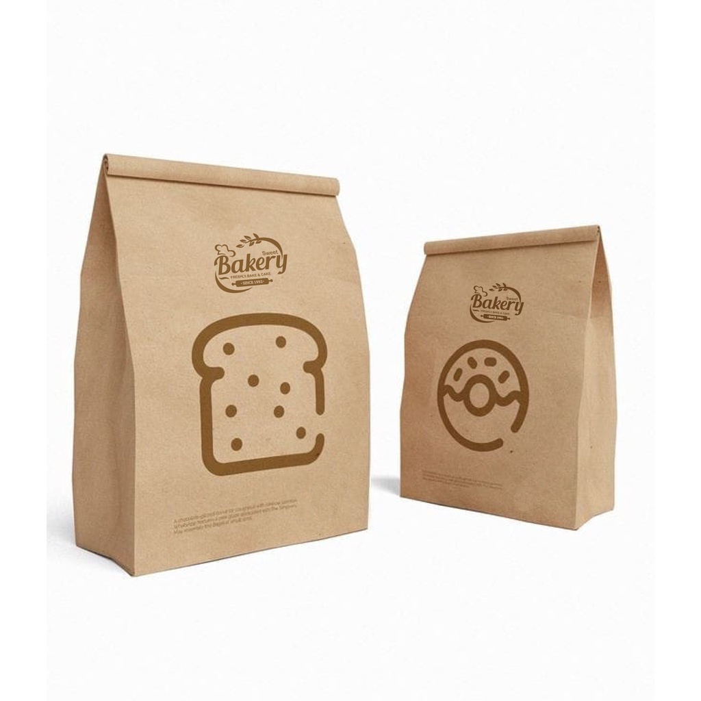 

Paperbag Basic Besar Dengan Sablon Free Desain Ukuran Custom, Paper bag Basic, Tas Kertas Roti, Tas Kertas Kemasan Roti