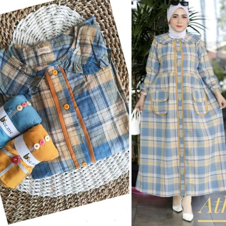 Tidak Diragukan.. DRESS GAMIS TRISET ATHAYAA TERBARU - Katun Triset Blouse Katun Premium Tunik Gamis