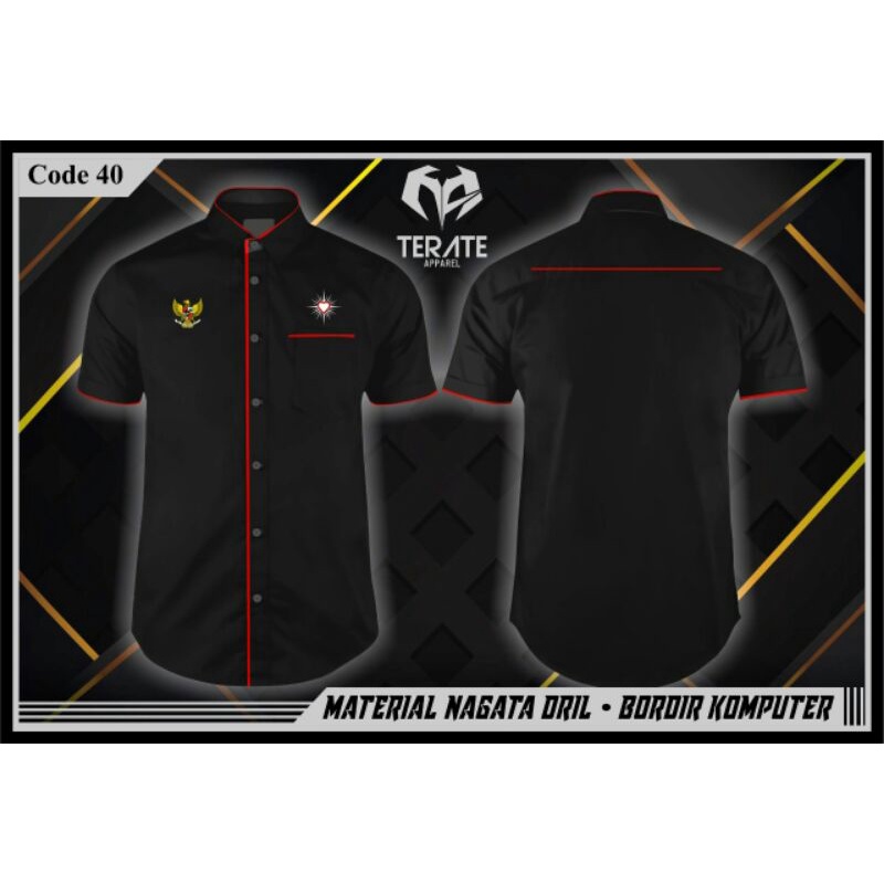 Kemeja Nagata PSHT | Hem Terate Simple | Kemeja Bordir Hati Bersinar PSHT