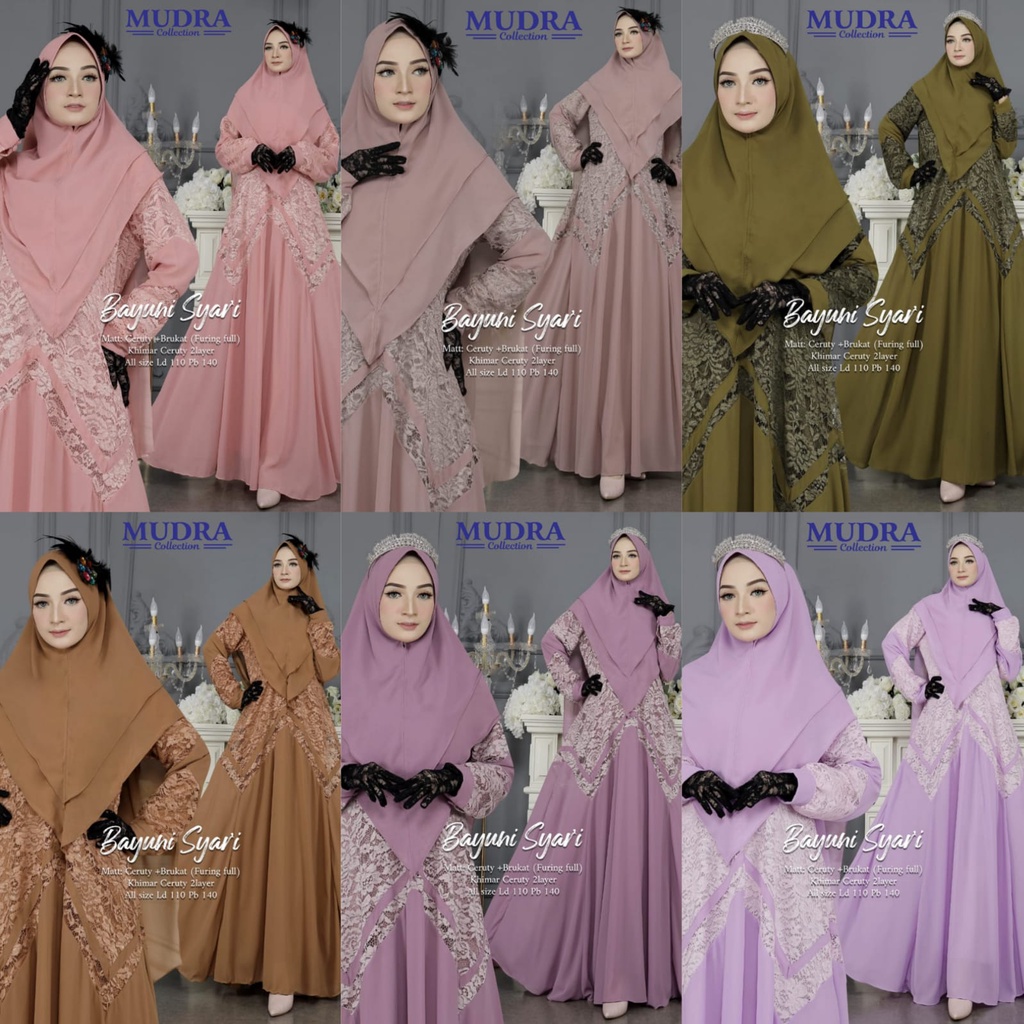 SET GAMIS SYARI BAYUNI ORI BY MUDRA HIJAB
