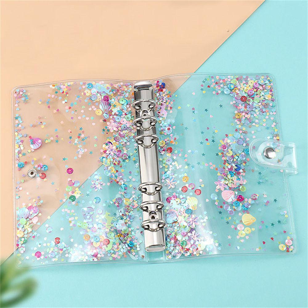 [Elegan] Notebook Cover Perlengkapan Kantor Perlengkapan Sekolah Map Binder Planner Cover Jurnal Cover 6cincin Binder Glitter Sequin Cover