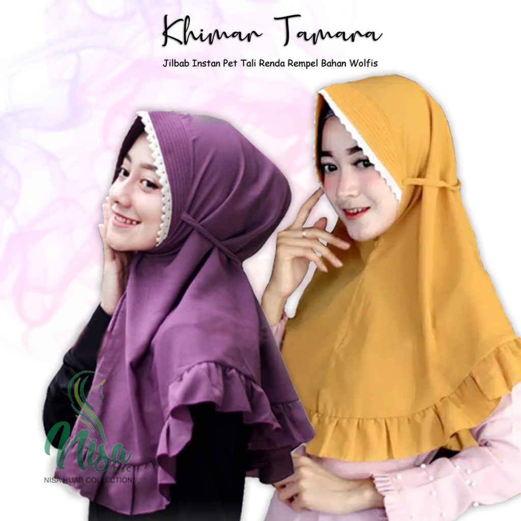 Khimar Tamara Jilbab Wolfis Hijab Instant Tali Renda Rempel Bergo Wolvis Minipet Dailyhijab Terbaru