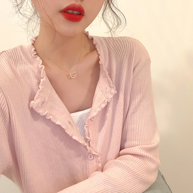 Korean design bear pendant necklace female long clavicle chain accessories