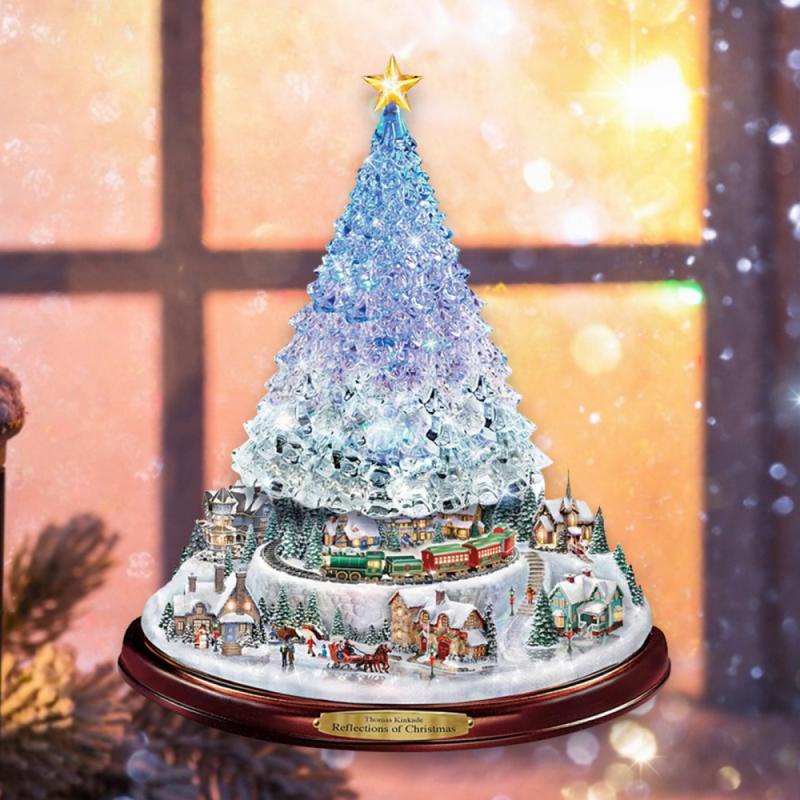 [Christmas Tree Rotating Sculpture Train Decor Pastes] [Window Paste Stickers] [Christmas Decorations Winter Home Decoration New]