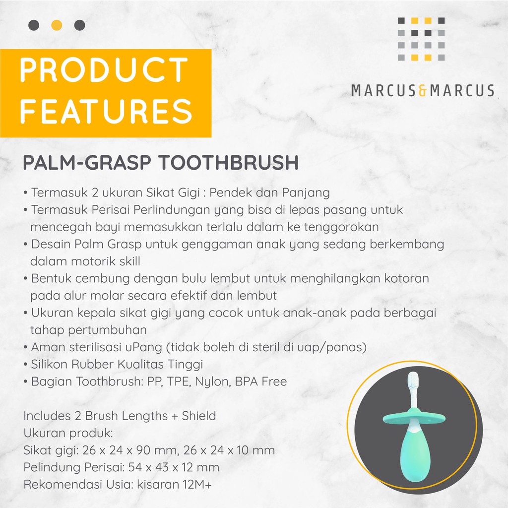 Castle - Marcus &amp; Marcus Palm Grasp Toothbrush - Sikat Gigi Bayi - MNM
