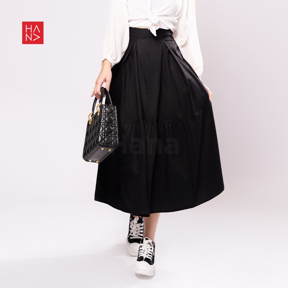Casual Midi Skirt Murah Rok Wanita Kerja Beige - SK035-4