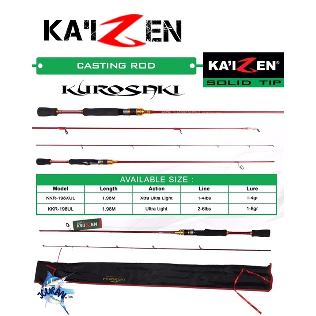 FREE PIPA Joran UL Solid Carbon Kaizen Kurosaki 198UL 2-6lb