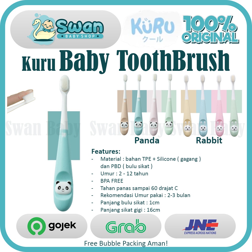 Kuru Training Toothbrush Sikat Gigi Bayi / Anak Silicone Bulu Halus