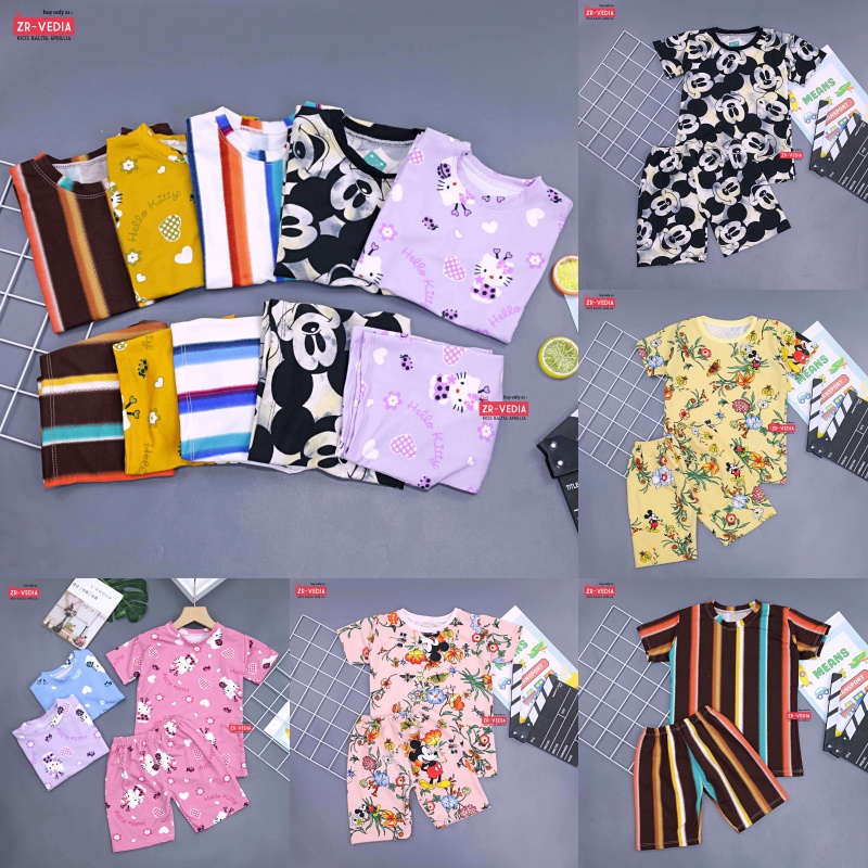 Set Nayeon uk Bayi - 5 Tahun / Setelan Lengan Celana Pendek Anak Perempuan Import Piyama Baju Tidur