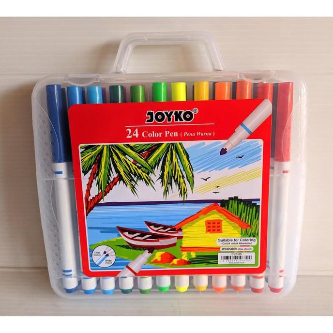 

PERALATAN MENGGAMBAR SPIDOL JOYKO COLOR PEN CLP-05 24 WARNA | SPIDOL WARNA | PENA WARNA PERALATAN