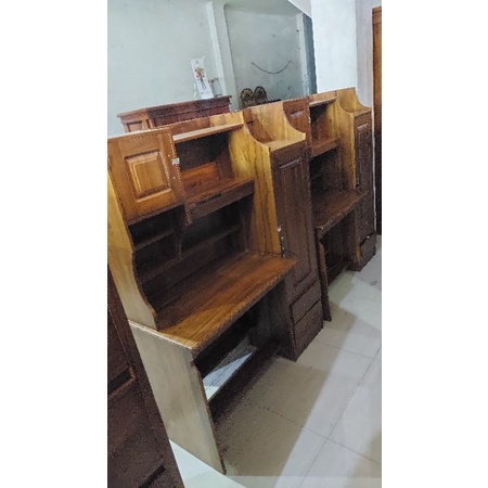 meja belajar anak plus lemari kayu jati