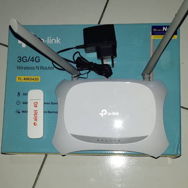 PAKETAN TP-LINK TL-MR3420 + Modem USB HUAWEI E3372 4G LTE9