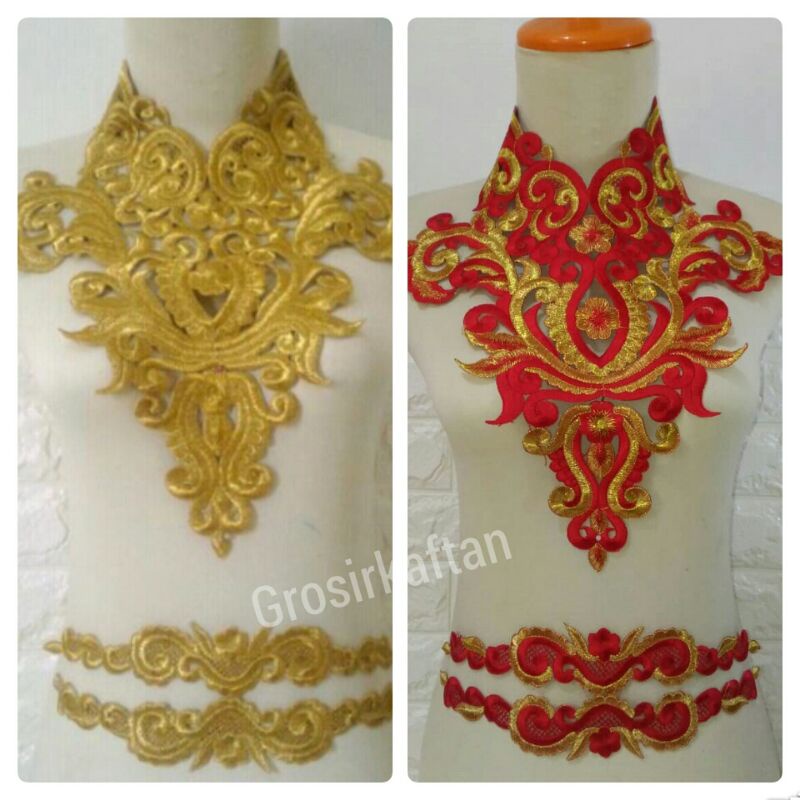 Renda bordir kerah coker tari