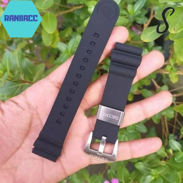 TALI JAM TANGAN SEIKO DIVER 22MM TURTLE SAMURAI TUNA HITAM