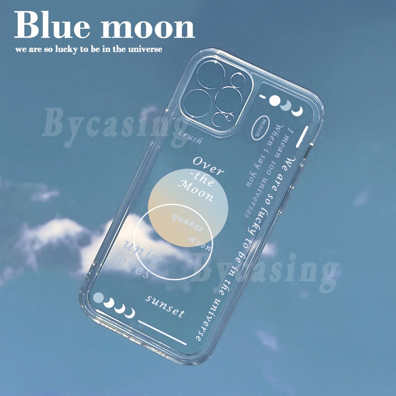 Creative Moon Clear Case for VIVO Y15S Y15A Y12S Y12A Y21T Y21 Y21S Y33S Y20 Y20i Y20S Y11 Y12 Y15 Y17 Y91 Y93 Y95 Y91C S1 Y19 Y30 Y50 Y85 V9 Y66 Y67 V5 Transparent Personalized Painted Soft Silicone Cover BY