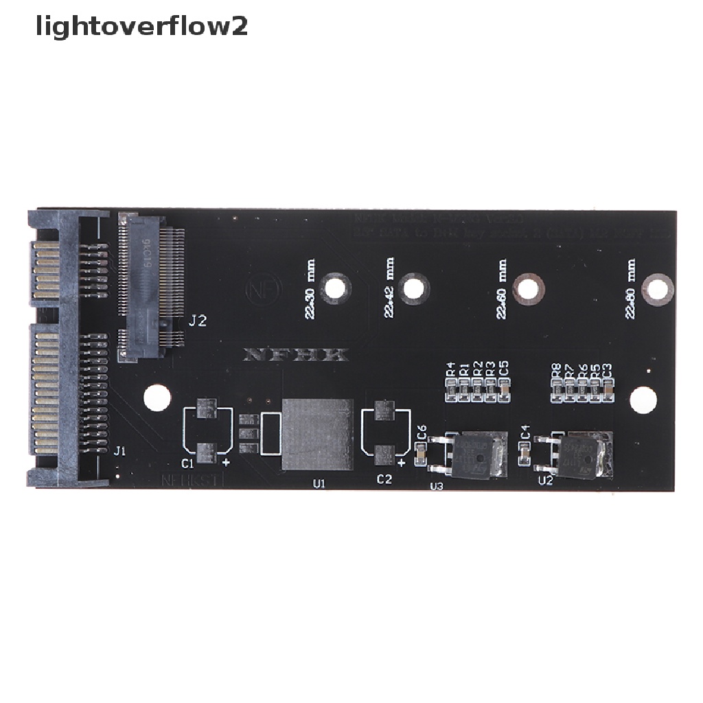 (lightoverflow2) Kartu Adapter Konverter Ngff Ssd Ke Sata 2.5 &quot;M.2 Ngff Ssd Ke Sata3