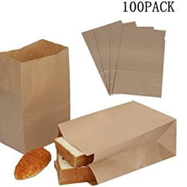 

☆ PAPER BAG SIZE M - MEDIUM - FRIED CHICKEN - KANTONG KERTAS ROTI -BROWN ➹