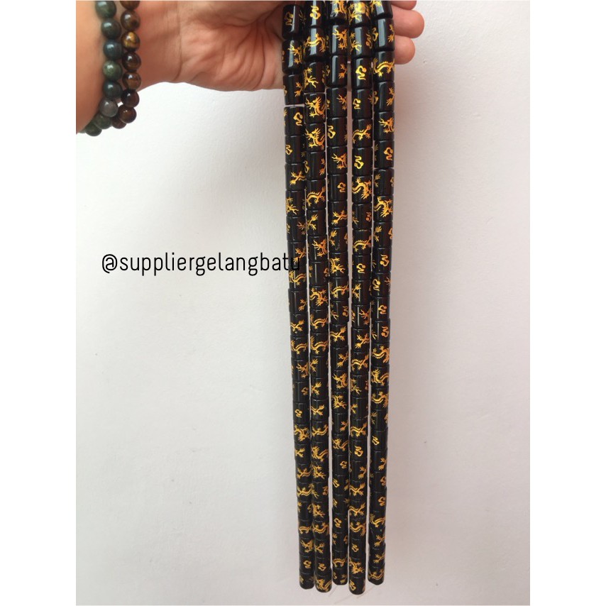 12mm omni padme hum naga renceng tabung tibet onyx gold termurah