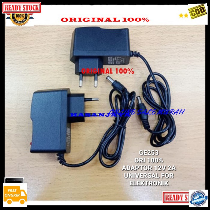 G253 Adaptor 12volt 12v volt 2A ampere charger Ac dc Universal multi power supply charge elektronik multifungsi cas casan gadget cctv tv adaptive adapter gadget Charger original dekstop travel baterry adaptive quick G253   12V 2A  BISA SEGALA MAC