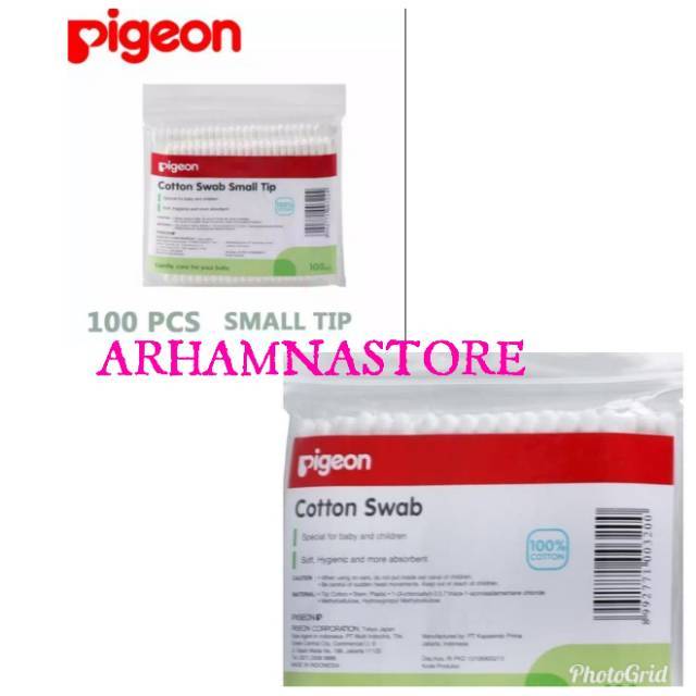 Cotton swab reguler/swab small tip pigeon isi 100pcs/pack