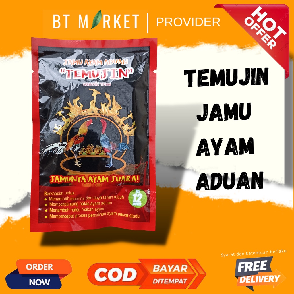 TEMUJIN JAMU AYAM ADUAN VITAMIN SUPLEMEN OBAT DOPING STAMINA AYAM JANTAN BANGKOK LAGA TARUNG
