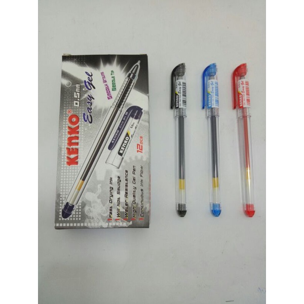 

Ballpen gel kenko easy gel 0,5mm hitam/biru/merah
