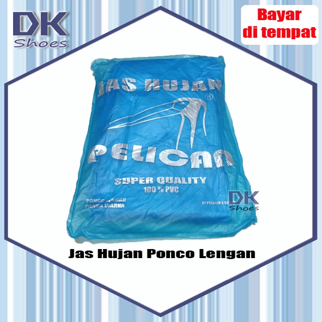 Pelican / Elmondo Ceria EPC 201 / Jas Hujan Poncho Lengan Murah / Jas Hujan Karet Warna Warni Dewasa