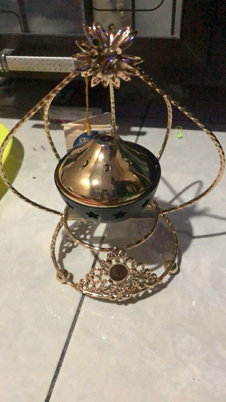 Tempat Dupa Antik Mabkhara Antik Tempat Bakaran Bukhur Stanless Gold Prapen Cantik