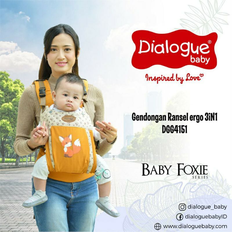 Dialogue Baby Gendongan Ransel Ergo 3in1 Baby Foxie Series DGG4151