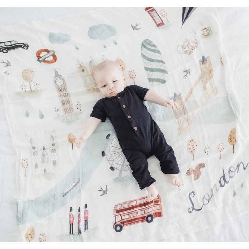 Muslin swaddle 100% bamboo fiber /muslin LOULOU LOLLYPOP /bedong selimut bayi bahan fiber bambu