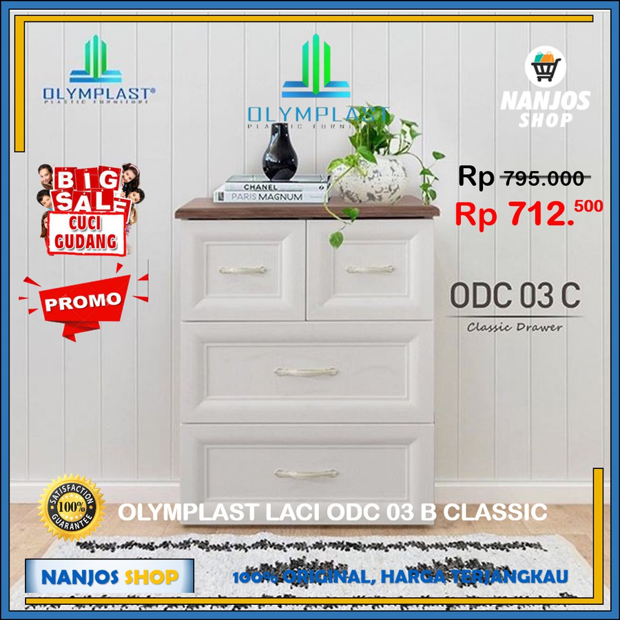 Olymplast Lemari Laci Baju Drawer Cabinet 3 Susun Odc 03 B Classic